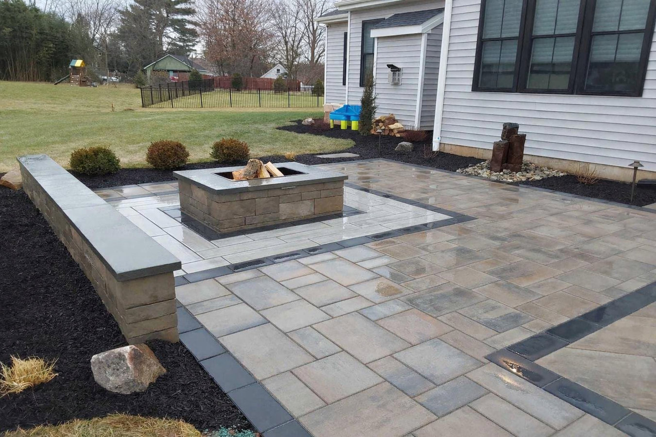 Concrete patio construction